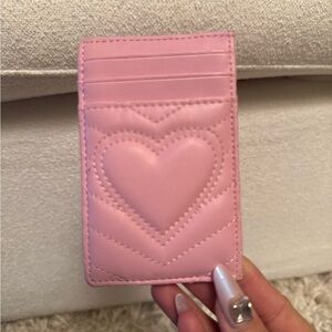 Pink Quilted Heart Card Holder